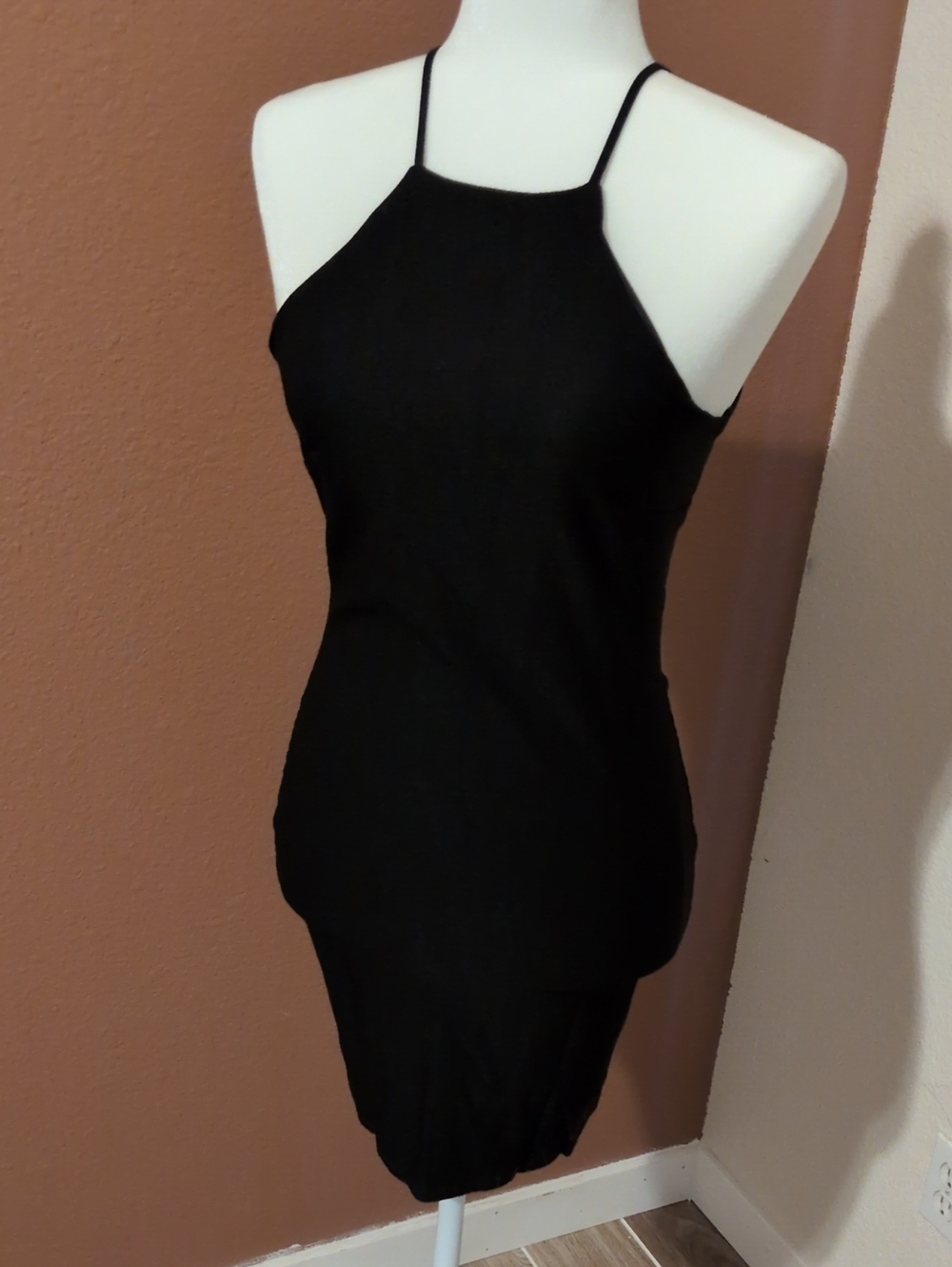 Black Halter Neck Bodycon Dress